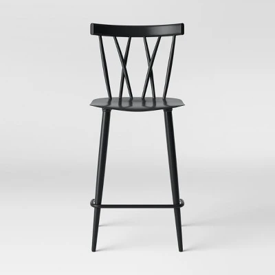 Set Of 2 Becket Metal X Back Counter Height Barstool Black - Threshold™ 2 Set Of 2 Becket Metal X Back Counter Height Barstool Black - Threshold™ - Image 2