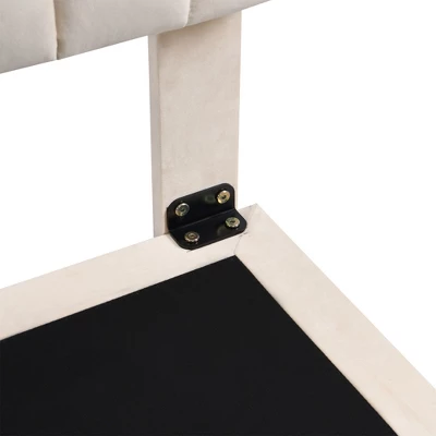 Queen Size Upholstered Floating Velvet Platform Bed With Sensor Light And Headboard-ModernLuxe 10 Queen Size Upholstered Floating Velvet Platform Bed With Sensor Light And Headboard-ModernLuxe - Image 10