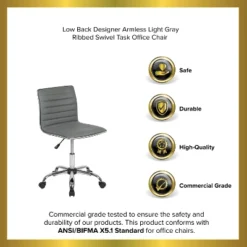 Emma And Oliver Low Back Designer Armless Ribbed Swivel Task Office Chair 30 Emma And Oliver Low Back Designer Armless Ribbed Swivel Task Office Chair -Cozy Living Sales Store GUEST 0631b47a d270 49cc 9360 56641228645b