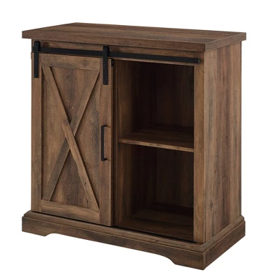 Tertia Industrial Accent Cabinet With Sliding X Barn Door - Saracina Home 9 Tertia Industrial Accent Cabinet With Sliding X Barn Door - Saracina Home - Image 9