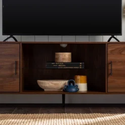 2 Door Mid-Century Modern Wood Storage TV Stand For TVs Up To 80" - Saracina Home -Cozy Living Sales Store GUEST 0c083b88 b4b8 4267 89b0 b99f64195a36