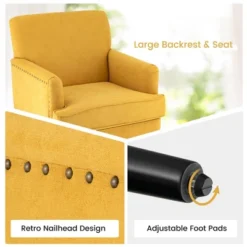 Tangkula Set Of 2 Modern Accent Chair Upholstered Sofa Chair W/ Rubber Wood Legs Yellow 15 Tangkula Set Of 2 Modern Accent Chair Upholstered Sofa Chair W/ Rubber Wood Legs Yellow -Cozy Living Sales Store GUEST 0d001da3 7e9d 43a7 82e1 6d3e2916838f
