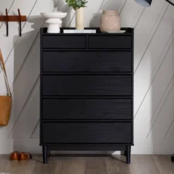 Mid-Century Modern Solid Wood 6 Drawer Vertical Dresser - Saracina Home 22 Mid-Century Modern Solid Wood 6 Drawer Vertical Dresser - Saracina Home -Cozy Living Sales Store GUEST 115c6088 c4ad 45db bd8e 6472384b3638