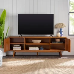 Solid Wood Mid-Century Modern TV Stand For TVs Up To 80" - Saracina Home 20 Solid Wood Mid-Century Modern TV Stand For TVs Up To 80" - Saracina Home -Cozy Living Sales Store GUEST 13d172c2 7522 436c b47e 043357d4492b