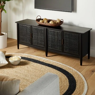 Wood & Cane Media Console - Hearth & Hand™ With Magnolia 1 Wood & Cane Media Console - Hearth & Hand™ With Magnolia
