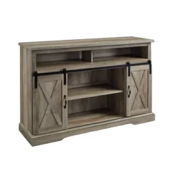 Transitional Sliding Barndoor Highboy TV Stand For TVs Up To 58" - Saracina Home -Cozy Living Sales Store GUEST 18d26976 2f57 4c04 a287 c8a5544778c9