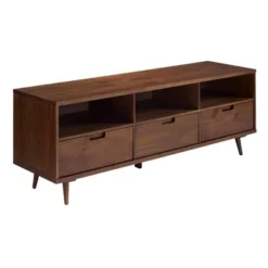 Cara 3 Drawer Mid-Century Modern 3 Drawer TV Stand For TVs Up To 80" - Saracina Home -Cozy Living Sales Store GUEST 1a0f755d 5887 444d b17e bc0a5160126c