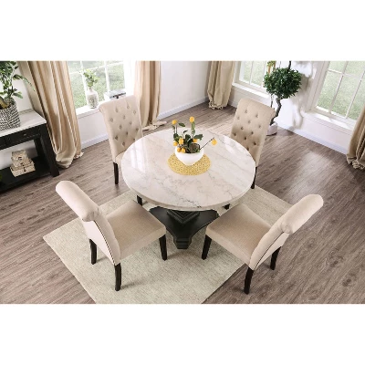 Buckley Round Dining Table White/Black - HOMES: Inside + Out 5 Buckley Round Dining Table White/Black - HOMES: Inside + Out - Image 5