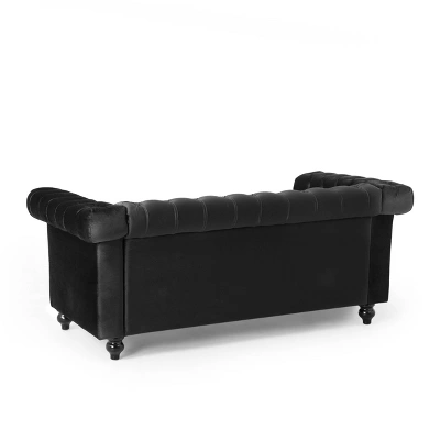 Brinkhaven Modern Glam Tufted Velvet Loveseat With Nailhead Trim - Christopher Knight Home 2 Brinkhaven Modern Glam Tufted Velvet Loveseat With Nailhead Trim - Christopher Knight Home - Image 2