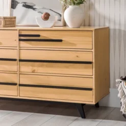Modern 6 Drawer Double Dresser With Long Handles - Saracina Home -Cozy Living Sales Store GUEST 2398d437 3c82 46a2 a321 290def367454