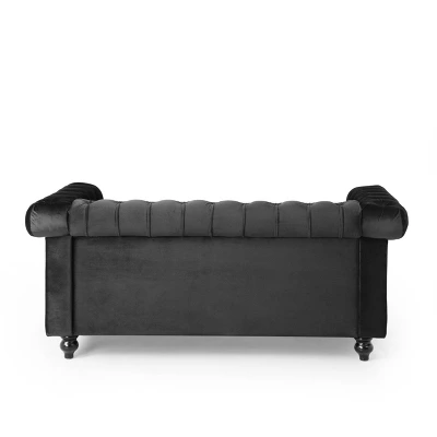 Brinkhaven Modern Glam Tufted Velvet Loveseat With Nailhead Trim - Christopher Knight Home 5 Brinkhaven Modern Glam Tufted Velvet Loveseat With Nailhead Trim - Christopher Knight Home - Image 5