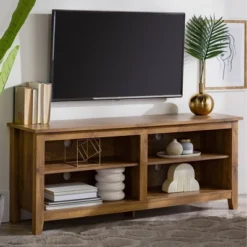 Transitional 4 Cubby Wood Open Storage TV Stand For TVs Up To 65"- Saracina Home 25 Transitional 4 Cubby Wood Open Storage TV Stand For TVs Up To 65"- Saracina Home -Cozy Living Sales Store GUEST 25f3cc78 c68c 409d ba33 6e1083087415
