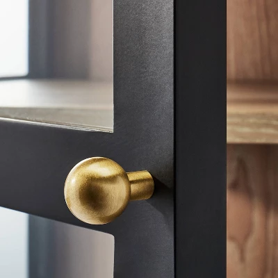 60" Crystal Cove Glass Cabinet Black - Threshold™ Designed With Studio McGee 3 60" Crystal Cove Glass Cabinet Black - Threshold™ Designed With Studio McGee - Image 3