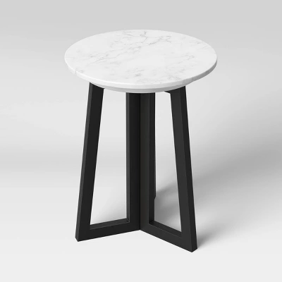 Altavista Round Marble End Table White - Threshold™ 3 Altavista Round Marble End Table White - Threshold™ - Image 3