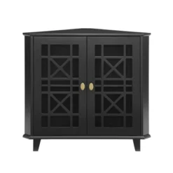 2 Door Corner Accent Cabinet With Fretwork Doors - Saracina Home 15 2 Door Corner Accent Cabinet With Fretwork Doors - Saracina Home -Cozy Living Sales Store GUEST 28fe5556 fd13 4741 9522 8e0abe2af5bd