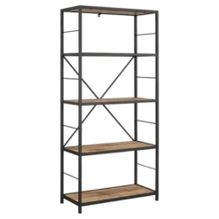 63" 4 Shelf Industrial Transitional Tall Bookshelf - Saracina Home -Cozy Living Sales Store GUEST 293bbdd1 bd66 4bc9 a60a cd7d2ad5ce55