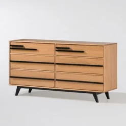 Modern 6 Drawer Double Dresser With Long Handles - Saracina Home -Cozy Living Sales Store GUEST 2c694bce 393f 4fa1 b755 97ada237d15a