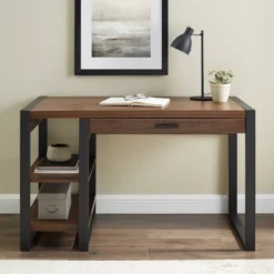 48" Industrial Farmhouse Tech Desk With USB Dark Walnut - Saracina Home 7 48" Industrial Farmhouse Tech Desk With USB Dark Walnut - Saracina Home -Cozy Living Sales Store GUEST 2da0d29c b949 462a a21b f88d048fd8f1