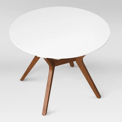42" Emmond Mid-Century Modern Round Dining Table Natural/White - Threshold™ 2 42" Emmond Mid-Century Modern Round Dining Table Natural/White - Threshold™ - Image 2