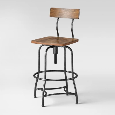 Woodsboro Adjustable Barstool Brown - Threshold™ 2 Woodsboro Adjustable Barstool Brown - Threshold™ - Image 2