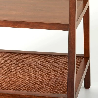 40" 4-Shelf Wood & Cane Transitional Ladder Bookshelf - Brown - Hearth & Hand™ With Magnolia 3 40" 4-Shelf Wood & Cane Transitional Ladder Bookshelf - Brown - Hearth & Hand™ With Magnolia - Image 3