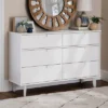 Mid-Century Modern Groove Wood 6 Drawer Dresser - Saracina Home