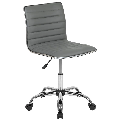 Emma And Oliver Low Back Designer Armless Ribbed Swivel Task Office Chair 13 Emma And Oliver Low Back Designer Armless Ribbed Swivel Task Office Chair - Image 13