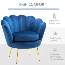 HomCom Elegant Velvet Upholstered Accent Leisure Club Chair With Gold Metal Legs 12 HomCom Elegant Velvet Upholstered Accent Leisure Club Chair With Gold Metal Legs -Cozy Living Sales Store GUEST 36821f06 031a 4cfd 8ad6 b397a37162c9