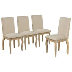 5 PCS Round Wood Extendable Dining Table Set With 4 Upholstered Dining Chairs-ModernLuxe 25 5 PCS Round Wood Extendable Dining Table Set With 4 Upholstered Dining Chairs-ModernLuxe -Cozy Living Sales Store GUEST 3f067f5c e1b8 4a97 b8a1 24e970d94ae6