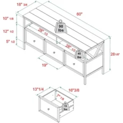 Farmhouse 3 Drawer Wood TV Stand For TVs Up To 65" - Saracina Home 24 Farmhouse 3 Drawer Wood TV Stand For TVs Up To 65" - Saracina Home -Cozy Living Sales Store GUEST 40d5f612 f4e7 48b3 8586 affcd4996633