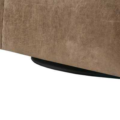 Glaser Faux Leather Swivel Chair Brown - Madison Park 7 Glaser Faux Leather Swivel Chair Brown - Madison Park - Image 7