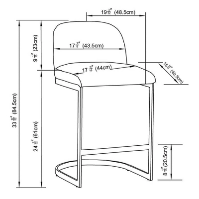 2pk Jules Cantilever Armless Upholstered Counter Height Barstool - Threshold™ 5 2pk Jules Cantilever Armless Upholstered Counter Height Barstool - Threshold™ - Image 5