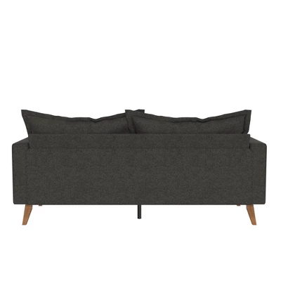 Maryan Pillowback Wood Stretcher Sofa Gray Linen - Room & Joy 6 Maryan Pillowback Wood Stretcher Sofa Gray Linen - Room & Joy - Image 6