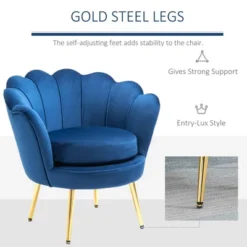HomCom Elegant Velvet Upholstered Accent Leisure Club Chair With Gold Metal Legs 14 HomCom Elegant Velvet Upholstered Accent Leisure Club Chair With Gold Metal Legs -Cozy Living Sales Store GUEST 453ce68e e4a4 4f60 b7ec 9d9cab5e1638
