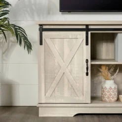 Modern Transitional Sliding Barndoor TV Stand For TVs Up To 65"- Saracina Home 23 Modern Transitional Sliding Barndoor TV Stand For TVs Up To 65"- Saracina Home -Cozy Living Sales Store GUEST 45b08206 71d0 4c78 8e78 8a18f861410c