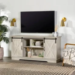 Modern Transitional Sliding Barndoor TV Stand For TVs Up To 65"- Saracina Home 31 Modern Transitional Sliding Barndoor TV Stand For TVs Up To 65"- Saracina Home -Cozy Living Sales Store GUEST 4792b222 989e 4d2f a170 a61b30209fd2