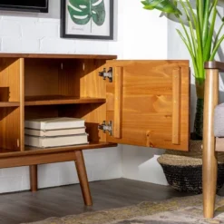 Solid Wood Mid-Century Modern TV Stand For TVs Up To 65" - Saracina Home 21 Solid Wood Mid-Century Modern TV Stand For TVs Up To 65" - Saracina Home -Cozy Living Sales Store GUEST 4814f0a0 557a 4091 bf29 8479abd8c5d7