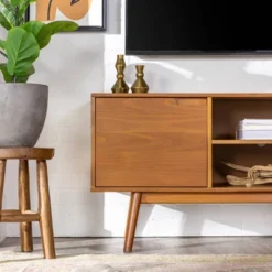 Solid Wood Mid-Century Modern TV Stand For TVs Up To 65" - Saracina Home 19 Solid Wood Mid-Century Modern TV Stand For TVs Up To 65" - Saracina Home -Cozy Living Sales Store GUEST 4afdac7b ce07 40a9 92de c6ef5784b45e