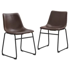 Set Of 2 Laslo Modern Upholstered Faux Leather Dining Chairs - Saracina Home 21 Set Of 2 Laslo Modern Upholstered Faux Leather Dining Chairs - Saracina Home -Cozy Living Sales Store GUEST 4df149f4 10cd 43f6 ae87 21d2762646ef