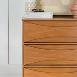 Mid-Century Modern Contoured 5 Drawer Chest Of Drawers - Saracina Home -Cozy Living Sales Store GUEST 52450d7c 149b 4658 bbc3 0638d4783538