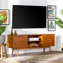 Solid Wood Mid-Century Modern TV Stand For TVs Up To 65" - Saracina Home 27 Solid Wood Mid-Century Modern TV Stand For TVs Up To 65" - Saracina Home -Cozy Living Sales Store GUEST 55d038af 42a5 438d 8b74 91f0ac9cc7f7
