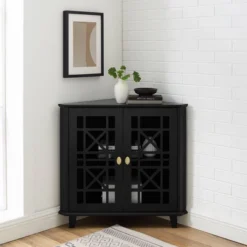 2 Door Corner Accent Cabinet With Fretwork Doors - Saracina Home 16 2 Door Corner Accent Cabinet With Fretwork Doors - Saracina Home -Cozy Living Sales Store GUEST 56432bd0 d98d 41c7 8ca0 8e740f3e8fc7
