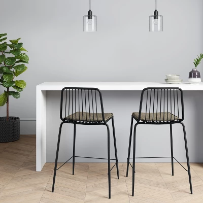 Set Of 2 Sodra Rounded Seat Wire Counter Height Barstool Black - Threshold™ 1 Set Of 2 Sodra Rounded Seat Wire Counter Height Barstool Black - Threshold™