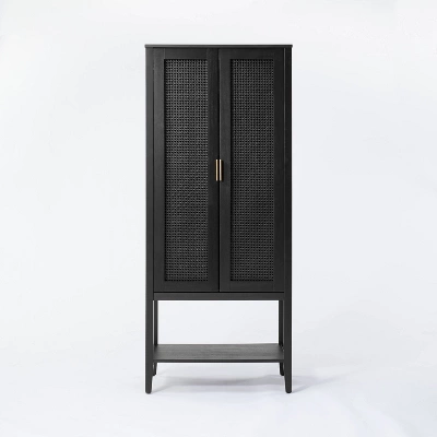 66" East Bluff Woven Cabinet Black - Threshold™ Designed With Studio McGee 2 66" East Bluff Woven Cabinet Black - Threshold™ Designed With Studio McGee - Image 2