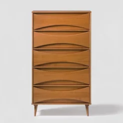 Mid-Century Modern Contoured 5 Drawer Chest Of Drawers - Saracina Home -Cozy Living Sales Store GUEST 5caa653a 811e 463e 86f8 f53ad4b36c6e