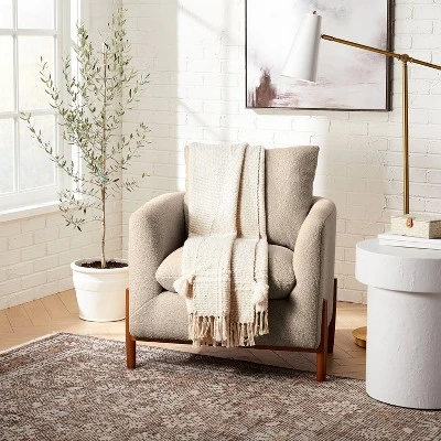 Elroy Faux Shearling Accent Chair With Wood Legs - Threshold™ Designed With Studio McGee 1 Elroy Faux Shearling Accent Chair With Wood Legs - Threshold™ Designed With Studio McGee
