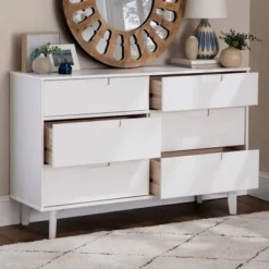 Mid-Century Modern Groove Wood 6 Drawer Dresser - Saracina Home 24 Mid-Century Modern Groove Wood 6 Drawer Dresser - Saracina Home -Cozy Living Sales Store GUEST 5f343547 8bdb 4ab5 8100 4810a89a5608