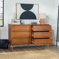 Mid-Century Modern Contoured 6 Drawer Dresser - Saracina Home 24 Mid-Century Modern Contoured 6 Drawer Dresser - Saracina Home -Cozy Living Sales Store GUEST 6064d6cb 5a30 4857 807c b8d5d64567a9