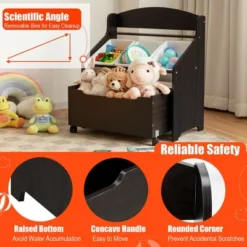Costway Kids Wooden Toy Storage Unit Organizer W/Rolling Toy Box & Plastic Bins NaturalEspresso 17 Costway Kids Wooden Toy Storage Unit Organizer W/Rolling Toy Box & Plastic Bins NaturalEspresso -Cozy Living Sales Store GUEST 62595cb7 c377 44b5 a5d7 ab5a5adea5fa