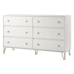 6 Drawer Finley Dresser White - Novogratz -Cozy Living Sales Store GUEST 629ffc05 8802 4e61 b17b 2773c00a6b21